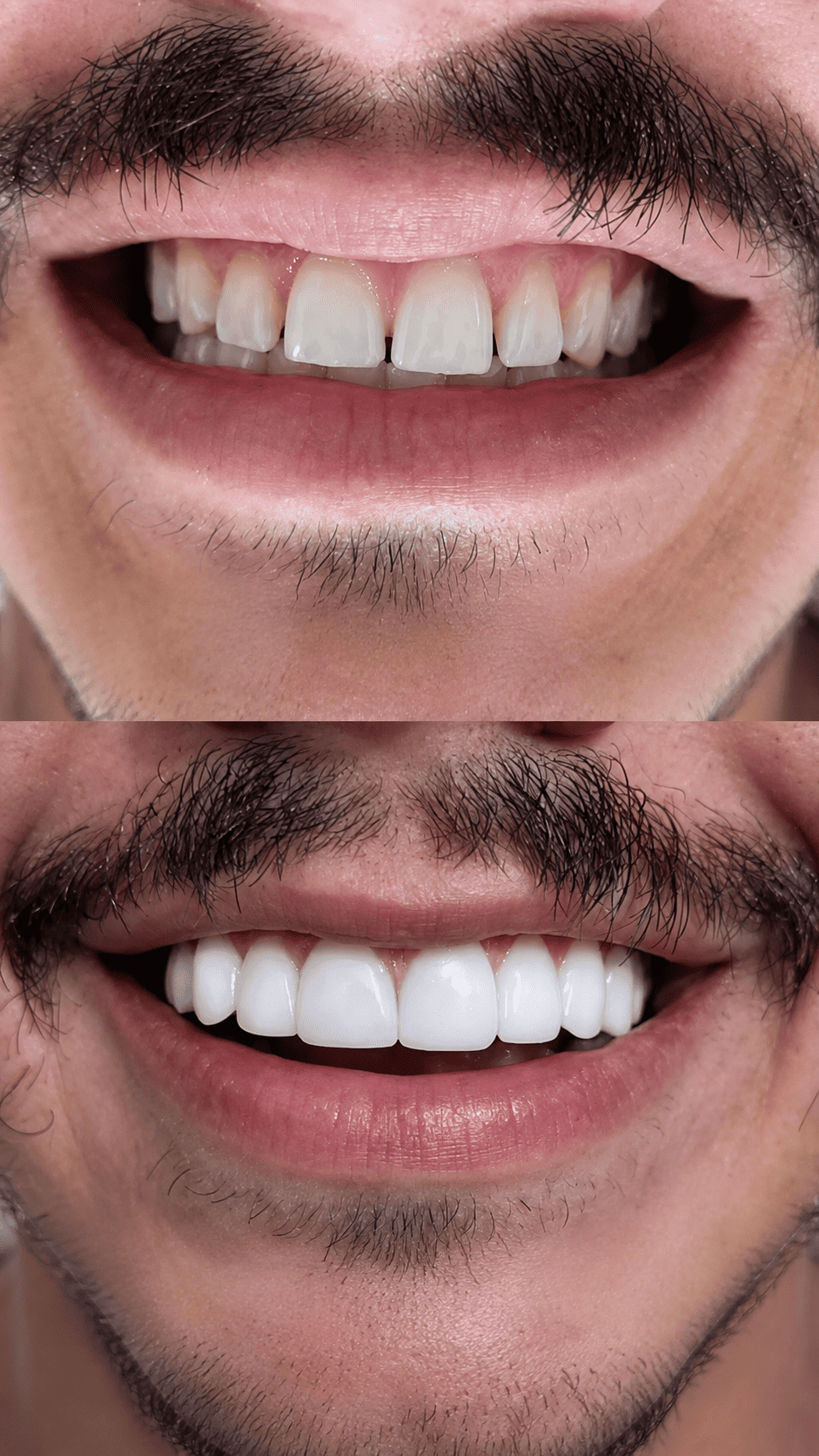 Antes y después - caso de restauración dental